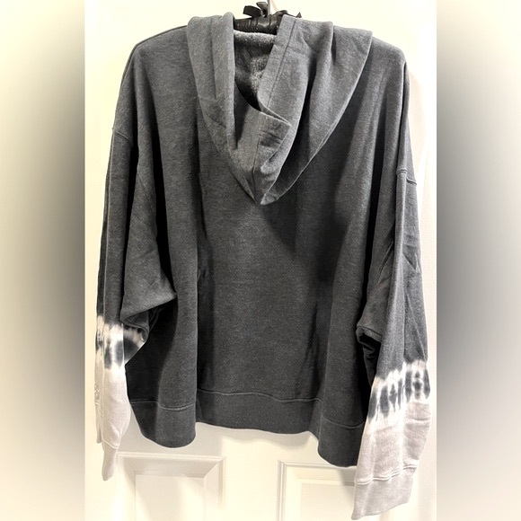 Victoria’s Secret PINK “Campus Charcoal Dip Dye” Tie-Dye Hooded Sweatshirt XXL - Picture 11 of 15